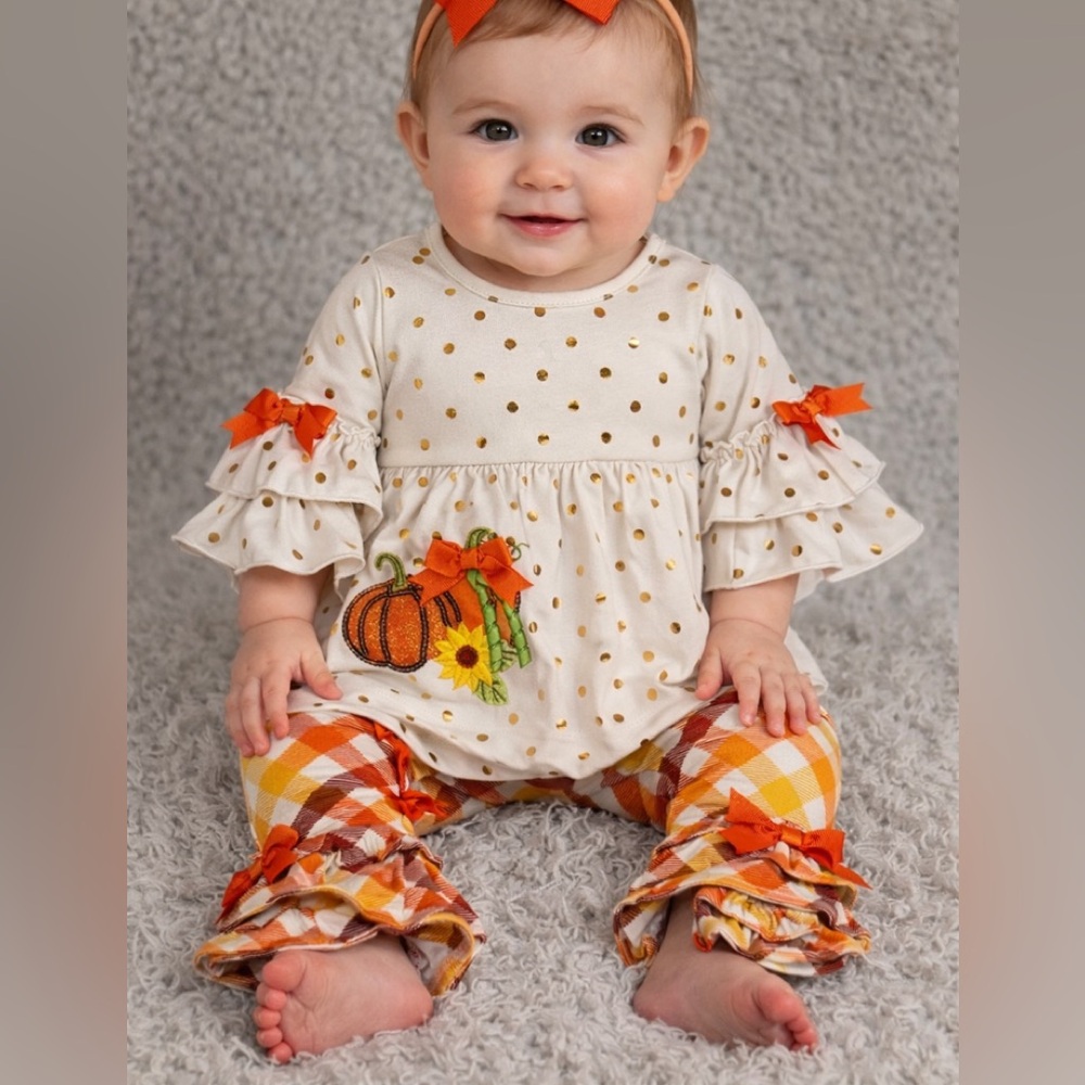 New with Tags! Rare Editions Pumpkin Patch Kids - Cream and Orange